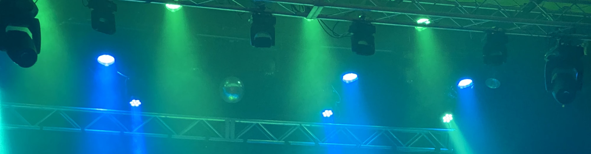 blue and green theater stage lights Shreveport
